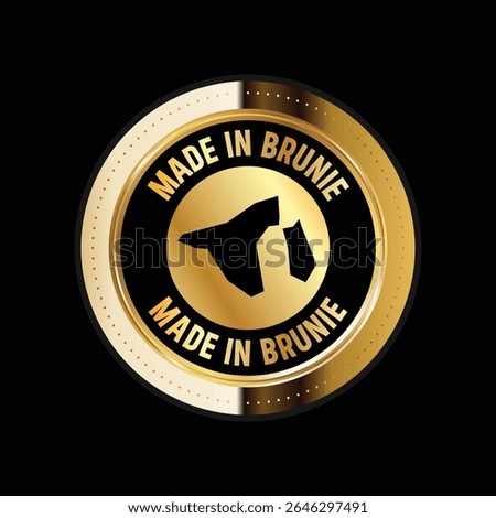 Map of Brunei. Vector illustration. Logo, Icon, and Symbol. Brunei map gold seal. 