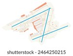 Map of Brussels Airport (Zaventem Airport) (Belgium). IATA-code: BRU. Airport diagram with runways, taxiways, apron, parking areas and buildings. Map Data from OpenStreetMap.