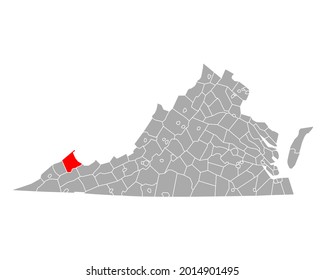 Map of Buchanan in Virginia on white