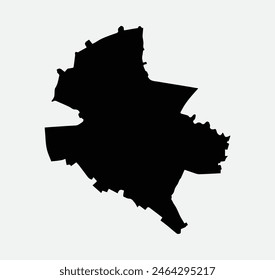 Mapa de Bucarest - Rumanía elemento gráfico de silueta de contorno Ilustración Diseño de Plantilla
