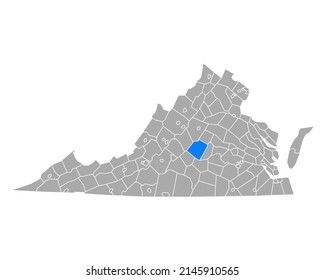 Map of Buckingham in Virginia on white
