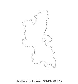 The map of the Buckinghamshire county isolated on white background. Vector illustration