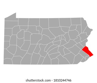 Map of Bucks in Pennsylvania on white