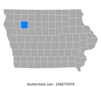 Map of Buena Vista in Iowa on white