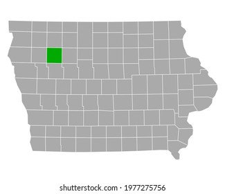 Map of Buena Vista in Iowa on white background