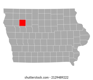 Map of Buena Vista in Iowa on white