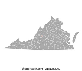 Map of Buena Vista in Virginia on white