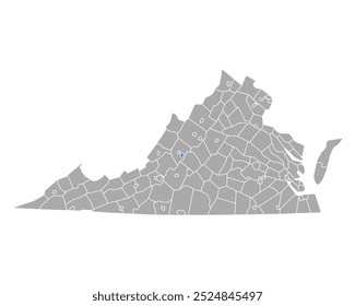 Map of Buena Vista in Virginia on white