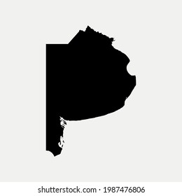 Map of Buenos Aires - Argentina outline silhouette vector illustration
