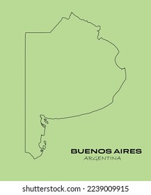 Map of Buenos Aires, Map of Buenos Aires– Argentina state outline silhouette vector illustration, Argentina province Buenos Aires.