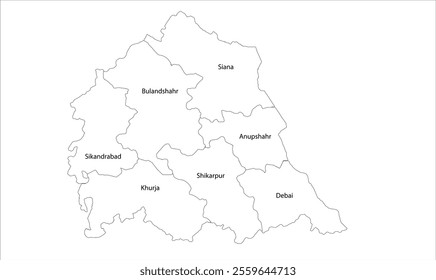 Map of Bulandshahar district Block, Bulandshahr District, Uttar Pradesh State, Republic of India, Government of  Uttar Pradesh, Indian territory, Eastern India, politics, village, tourism