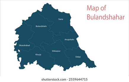 Map of Bulandshahar district, Bulandshahr District, Uttar Pradesh State, Republic of India, Government of  Uttar Pradesh, Indian territory, Eastern India, politics, village, tourism