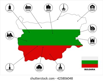 Map of Bulgaria.