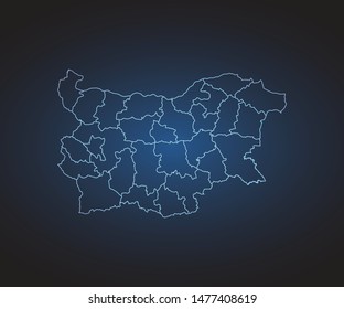 Map of Bulgaria - Abstract mash line and point scales on circuit dark background. symbol for your web site design map logo, app, ui,Travel. Vector illustration eps 10.