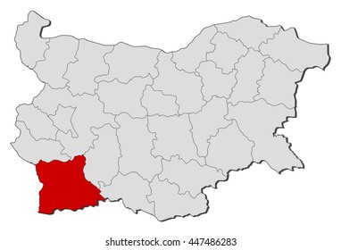 Map - Bulgaria, Blagoevgrad
