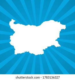 Map of Bulgaria blue comic pop art vector.