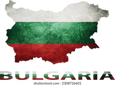 Karte Bulgariens mit eingebetteter Flagge