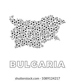 map of bulgaria filled with soccer balls