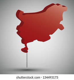 map of Bulgaria in form of a balloon