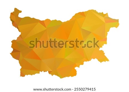 Map of Bulgaria - Gold Polygonal Design For Your. Vector illustration eps 10.