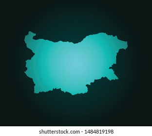 Map of Bulgaria green vector isolated on dark background. High detailed green vector map, Bulgaria symbol for your web site design map - Vector illustration eps 10. 
