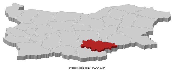 Map - Bulgaria, Haskovo - 3D-Illustration