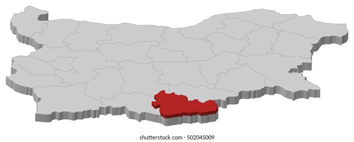 Map - Bulgaria, Kardzhali - 3D-Illustration