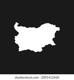 Map of Bulgaria on Black Background