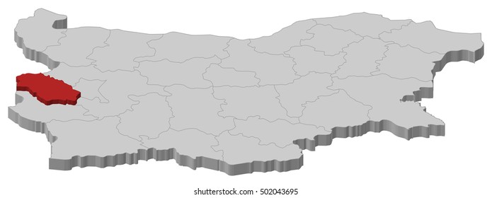 Map - Bulgaria, Pernik - 3D-Illustration