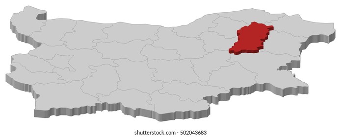 Map - Bulgaria, Shumen - 3D-Illustration