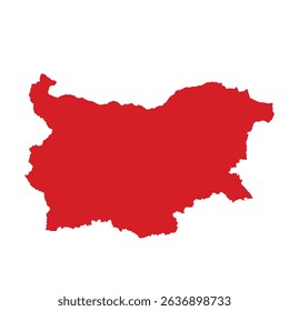 Mapa da Bulgária, silhueta de sinais. World Map Globe (em inglês). Ilustração de vetor isolada em fundo branco. continente europeu.