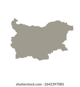 Map of Bulgaria, sign silhouette. World Map Globe. Vector Illustration isolated on white background. Europe continent.