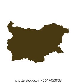 Mapa da Bulgária, silhueta de sinais. World Map Globe (em inglês). Ilustração de vetor isolada em fundo branco. continente europeu.