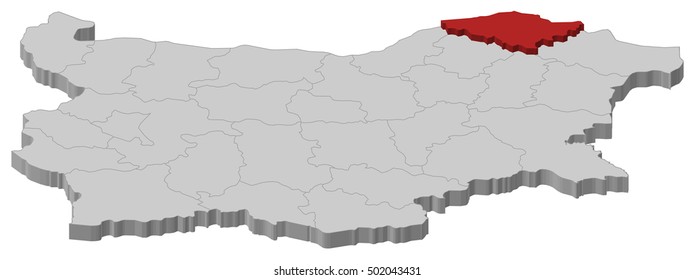 Map - Bulgaria, Silistra - 3D-Illustration