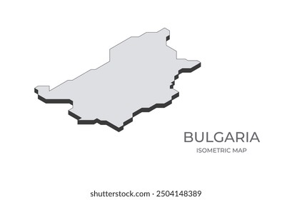 Map of the Bulgaria in simple isometric form. Illustration of isometric map of the country.