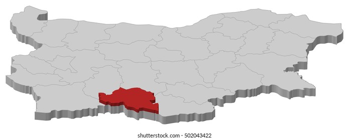 Map - Bulgaria, Smolyan - 3D-Illustration