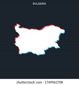 Map of Bulgaria Vector Design Template On Dark Background.