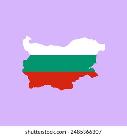 Map of Bulgaria vector illustration. Flag color Bulgaria Map.