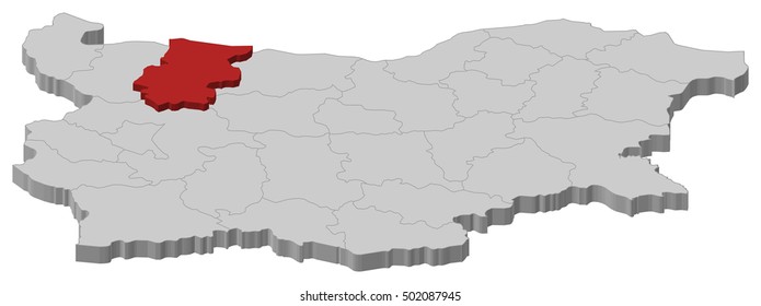 Map - Bulgaria, Vratsa - 3D-Illustration