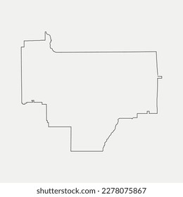 Map of Bullock County - Alabama - United States outline silhouette graphic element Illustration template design
