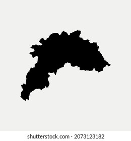 Map of Burdur - Turkey region outline silhouette vector illustration
