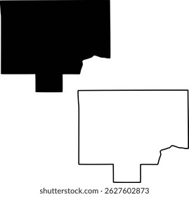 Map of Bureau County Illinois USA Silhouette Flat And Outline Design