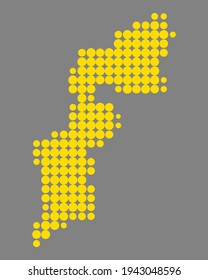 Map of Burgenland on gray