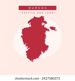 Map of Burgos - Castile and Leon - Spain outline silhouette graphic element Illustration template design