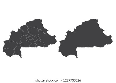 Map - Burkina Faso Couple Set , Map of Burkina Faso ,Vector illustration eps 10.
