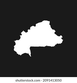 Map of Burkina Faso on Black Background