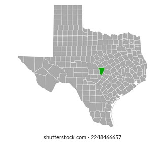 Karte von Burnet in Texas auf Weiß