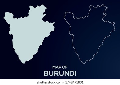 Map of Burundi. Abstract design, vector illustration by using adobe illustrator.Burundi isolated map.  Burundi Outline map. Editable Map design.