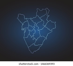 Map of Burundi - Abstract mash line and point scales on circuit dark background. symbol for your web site design map logo, app, ui,Travel. Vector illustration eps 10.