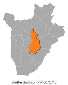 Map - Burundi, Gitega